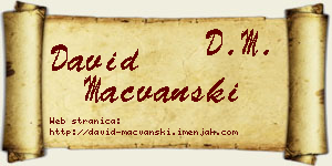 David Mačvanski vizit kartica